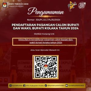 KPU Resmi Umumkan Jadwal Pendaftaran Cabup dan Cawabup Kolaka